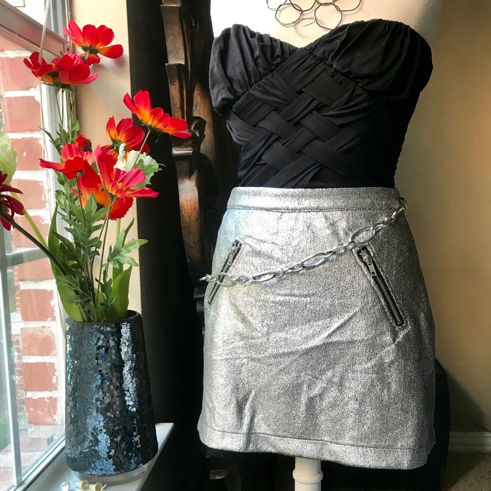 NWT Badass foil crinkle clubbing miniskirt